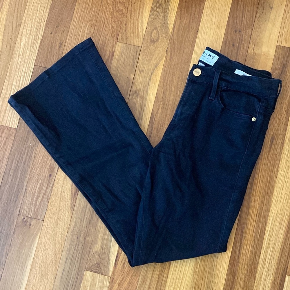 Frame Le High Black High Rise Flare Jeans